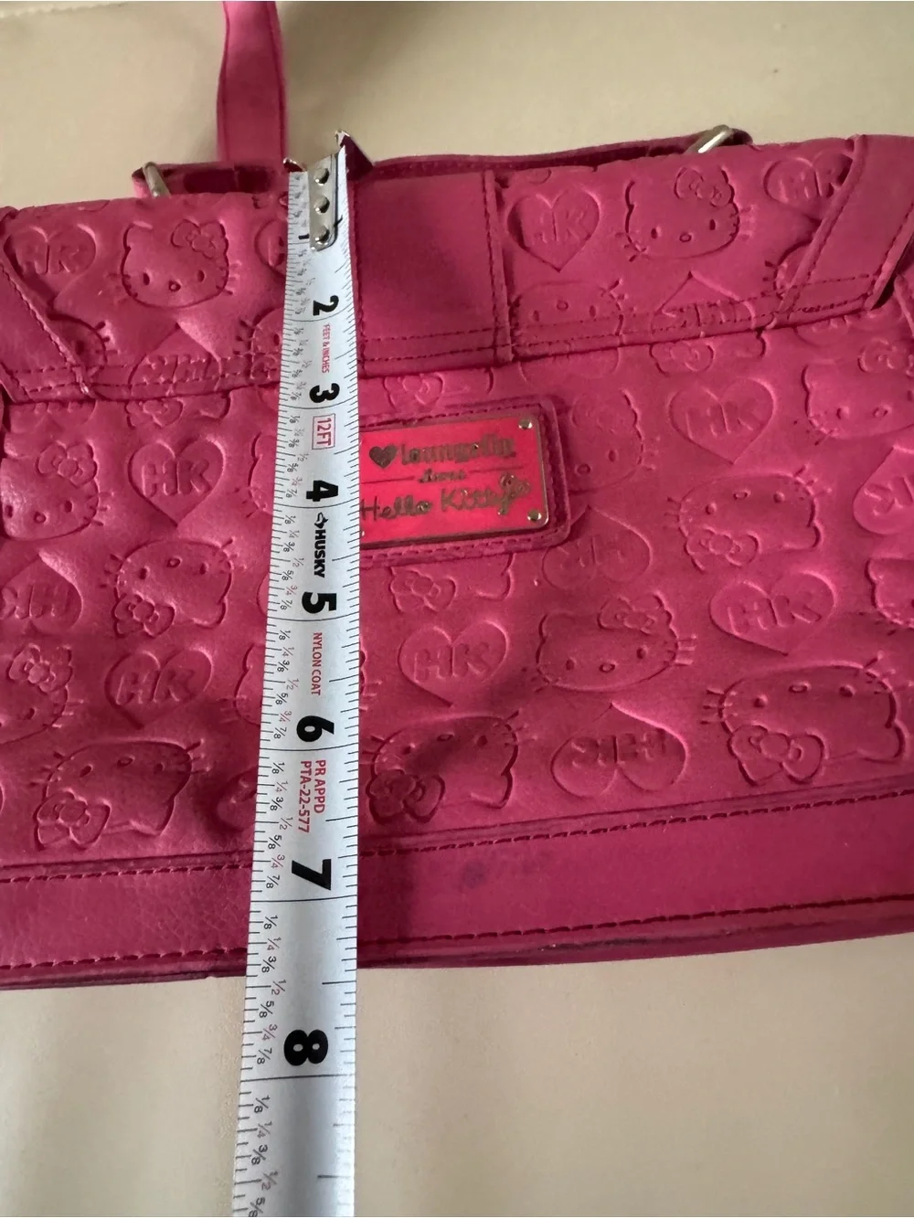 Loungefly x Hello Kitty Pink Embossed Crossbody Satchel Purse Rare Sanrio Bag